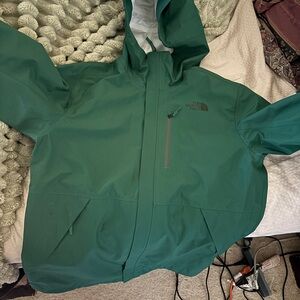 The North Face green Hooded rain Jacket